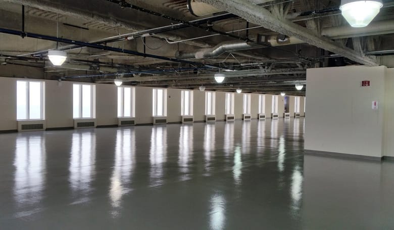 The inside of a building before it is finished