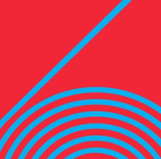 Red and blue swirl graphic design